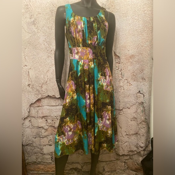 Maccine Multicoloured Stretch Pleated Dress - Picture 1 of 9